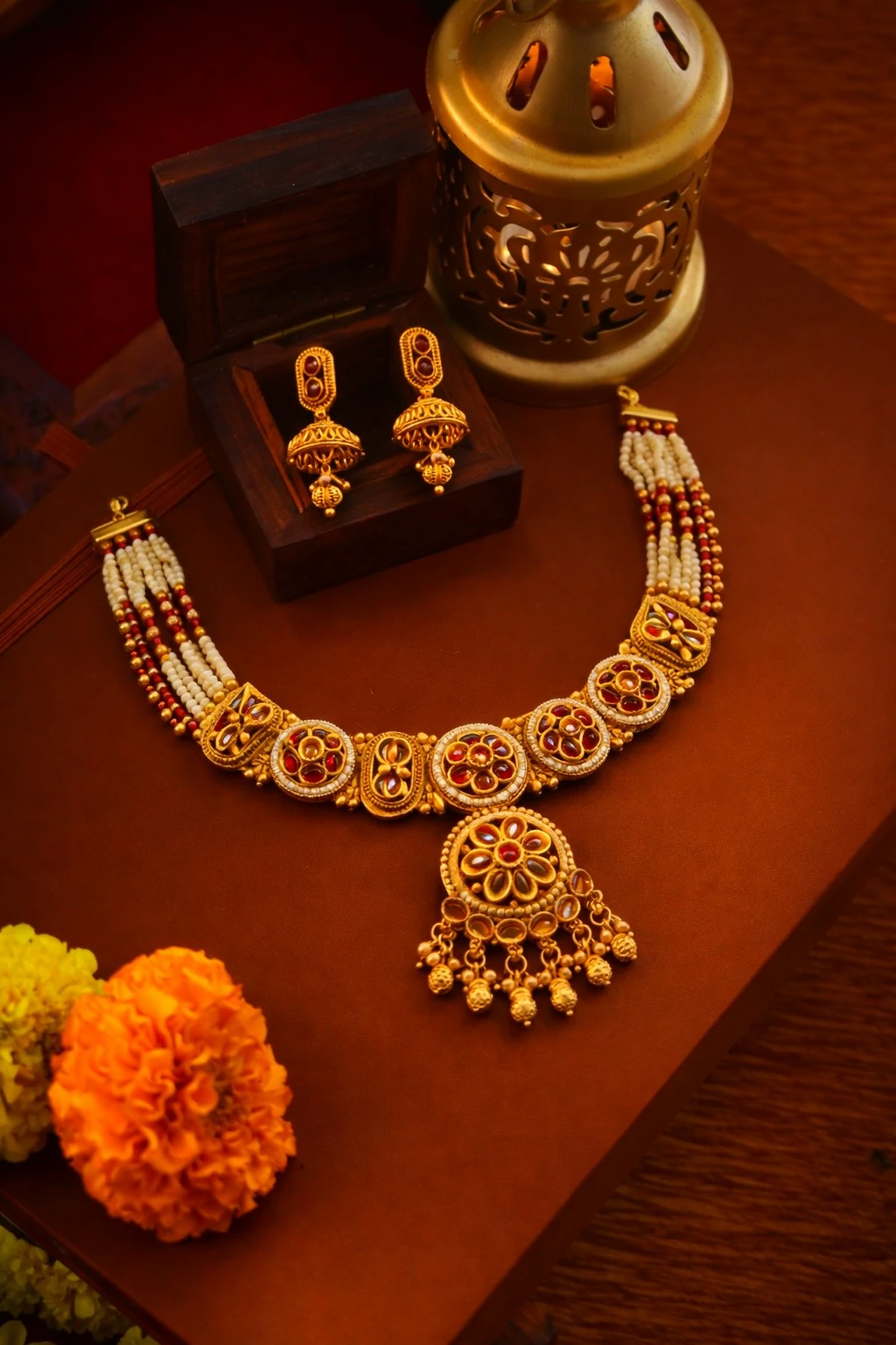 Rajwadi Choker Necklace B3212ERJN28