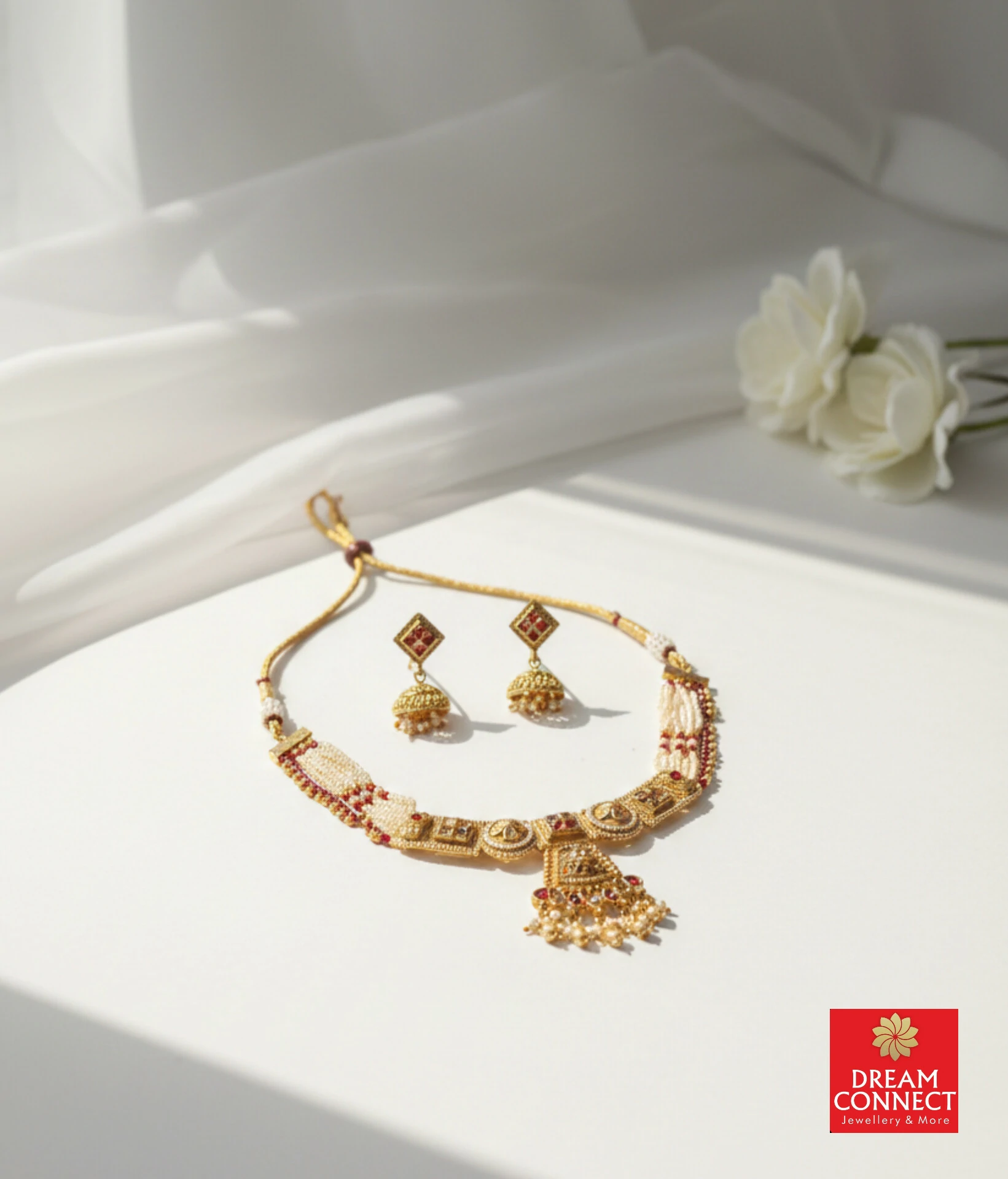 Rajwadi Choker Necklace B3212ERJNO7